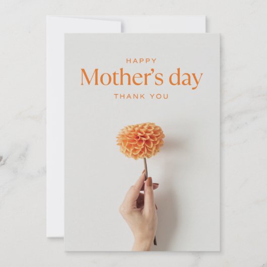 Witte en oranje minimalistische kaart (Voorkant)
