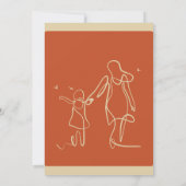 Witte en oranje minimalistische kaart (Achterkant)
