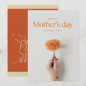 Witte en oranje minimalistische kaart (Voorkant / Achterkant)