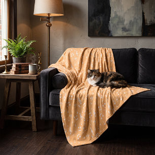 witte en oranje Muziek  Fleece Deken