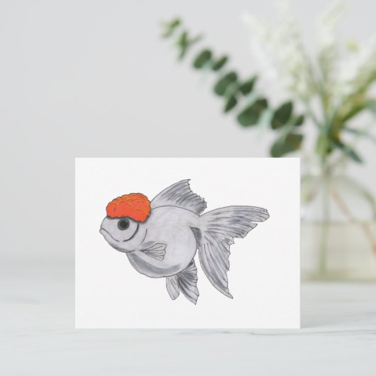 Witte en Oranje oranda Goldfish Aquarium Pet Fish Briefkaart (Staand voorkant)