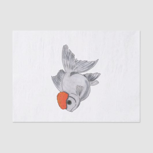 Witte en Oranje oranda Goldfish Aquarium Pet Fish Tissuepapier (Voorkant)