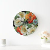 Witte en Oranje  papaver Grote Klok (Huis)