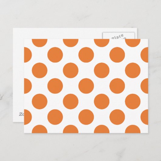 Witte en Oranje poka Dots Briefkaart (Voorkant / Achterkant)