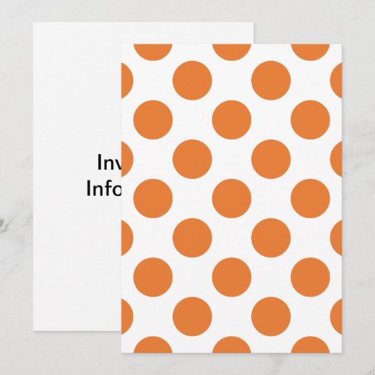 Witte en Oranje poka Dots Kaart (Voorkant / Achterkant)