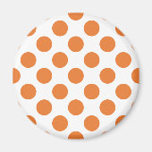 Witte en Oranje poka Dots Magneet (Voorkant)