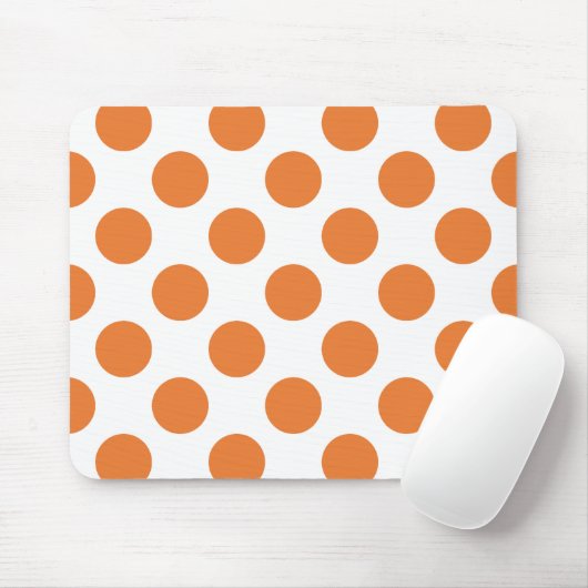 Witte en Oranje poka Dots Muismat (Met muis)