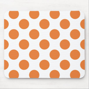 Witte en Oranje poka Dots Muismat