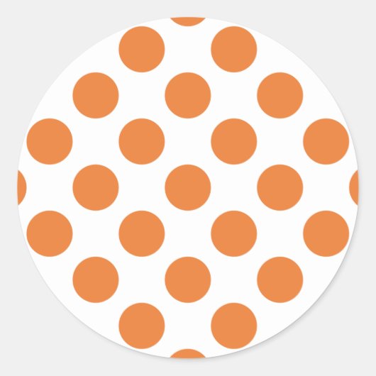 Witte en Oranje poka Dots Ronde Sticker (Voorkant)
