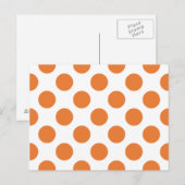 Witte en oranje polka stippen briefkaart (Voorkant / Achterkant)