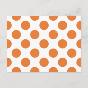 Witte en oranje polka stippen briefkaart