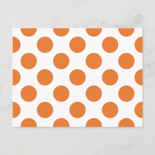 Witte en oranje polka stippen briefkaart (Voorkant)