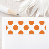 Witte en oranje polka stippen etiket (Insitu)