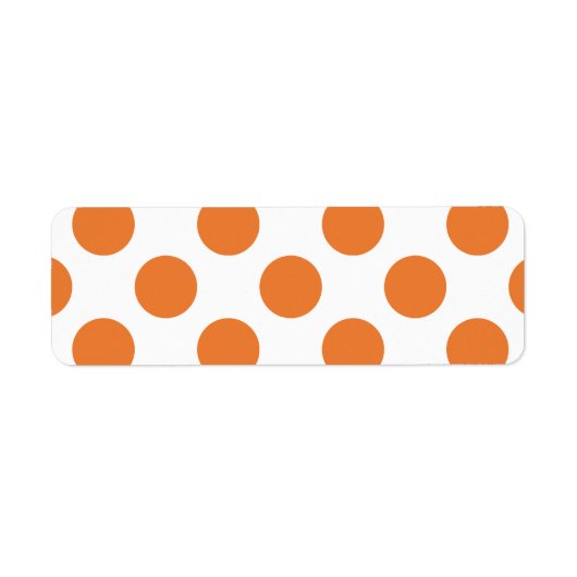 Witte en oranje polka stippen etiket (Voorkant)