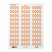 Witte en oranje polka stippen etiket (Full Sheet)