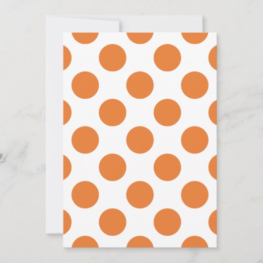 Witte en oranje polka stippen kaart (Voorkant)