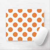 Witte en oranje polka stippen muismat (Met muis)