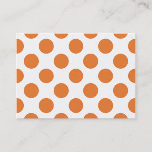 Witte en oranje polka stippen visitekaartje