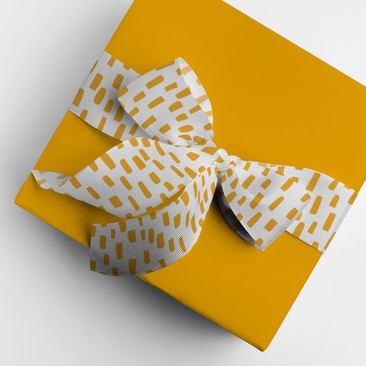 Witte en Oranje Stippen voor het aftappen van graa Grosgrain Lint