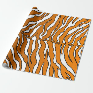 Witte en Oranje tijgerstrepen Dierenprint Cadeaupapier