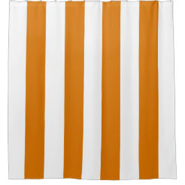 Witte en Oranje verticale strepen Douchegordijn
