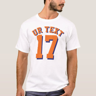 Witte en Oranje volwassenen   Sport Jersey Design T-shirt