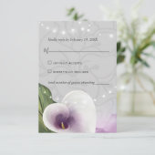 Witte en Paarse Calla Lily Elegant Waterverf RSVP Kaartje (Staand voorkant)