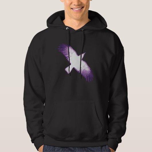 Witte en Paarse Crow Hoodie (Voorkant)