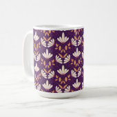 Witte en paarse daisy droom florale mok (Voorkant links)