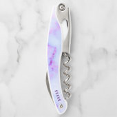 Witte en paarse faux marmer kurkentrekker (Achterkant)