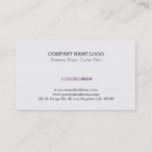 Witte en Paarse  Floral Swirls Lace Visitekaartje (Achterkant)