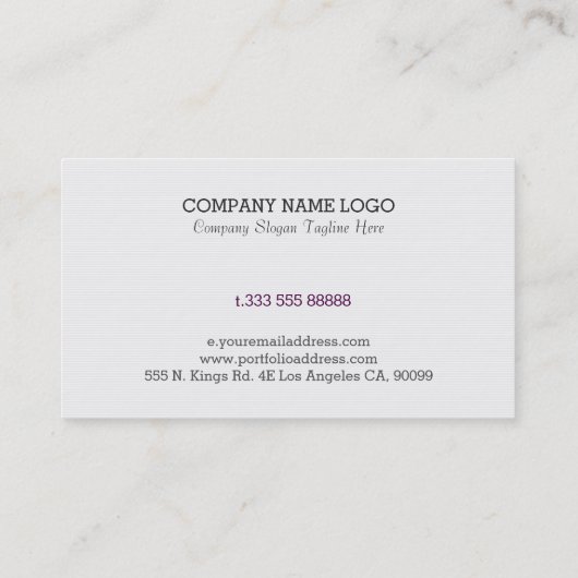 Witte en Paarse  Floral Swirls Lace Visitekaartje (Achterkant)