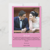 Witte en Paarse foto trouwaankondiging Kaart (Achterkant)