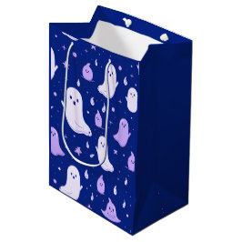 Witte en Paarse Geesten Sterren Blauwe Halloween Medium Cadeauzakje
