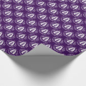 Witte en Paarse gestyleerde Damasvaten Cadeaupapier (Hoek)