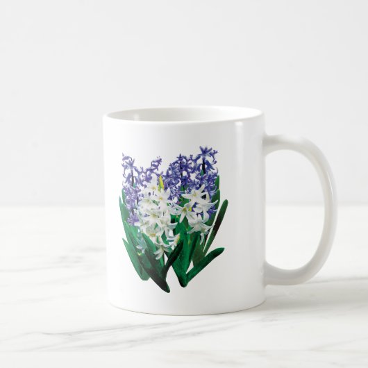 Witte en paarse hyacinten koffiemok (Rechts)