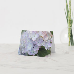 Witte en paarse HYDRANGEA bloei vakantiekaart Feestdagen Kaart
