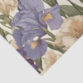 Witte en Paarse irisbloemen Tissuepapier (Detail)