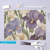 Witte en Paarse irisbloemen Tissuepapier (Craft)