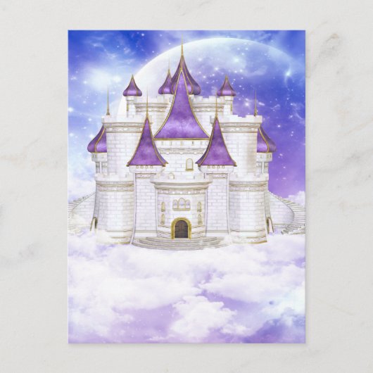 Witte en Paarse kasteel Briefkaart (Voorkant)