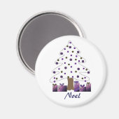 Witte en Paarse kerstboom Magneet (Voorkant / Achterkant)