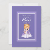Witte en paarse kleine prinses uitnodiging (Voorkant)