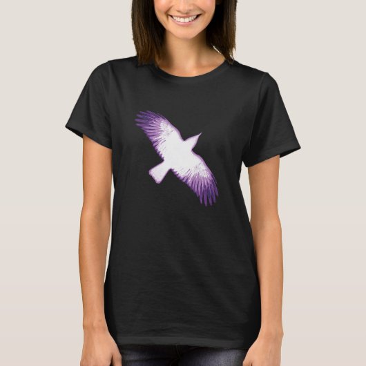 Witte en Paarse Kraai T-shirt (Voorkant)