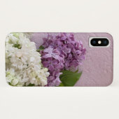 Witte en paarse lilacen op textuur Case-Mate iPhone case (Achterkant (horizontaal))