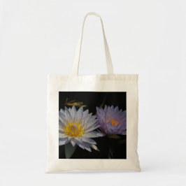 Witte en Paarse Lotus Waterlilies canvas tas