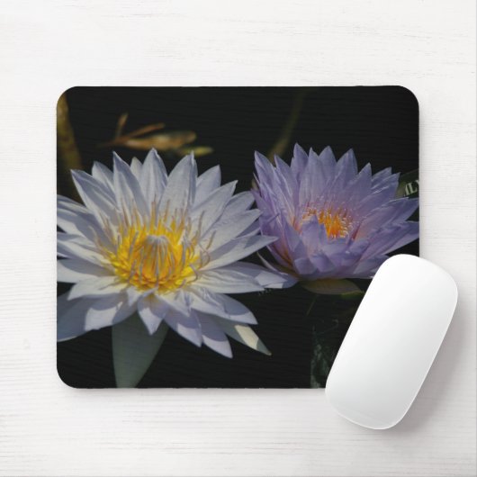 Witte en Paarse Lotus Waterlily Muismat (Met muis)