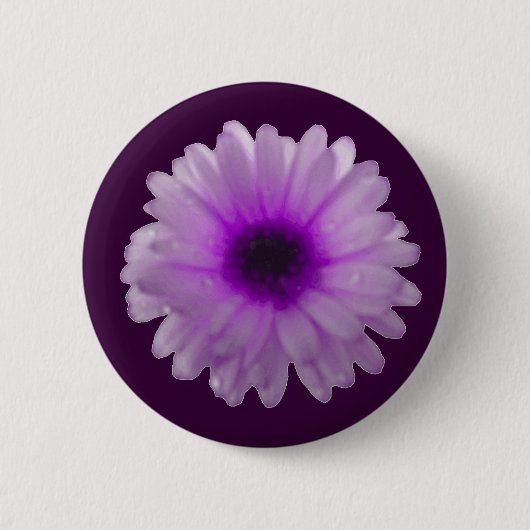 Witte en Paarse marigoldButton Ronde Button 5,7 Cm (Voorkant)