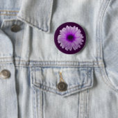 Witte en Paarse marigoldButton Ronde Button 5,7 Cm (In situ)
