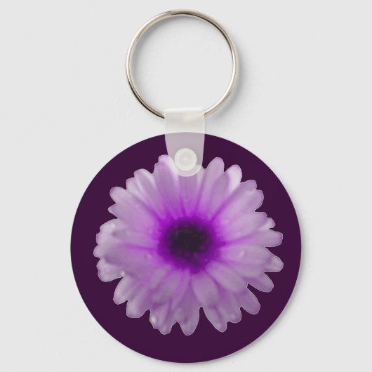 Witte en Paarse marigoldSleutelhanger Sleutelhanger (Voorkant)