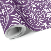 Witte en paarse Marokkaanse geometrische patronen Cadeaupapier (Rol Hoek)